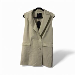 YAS Sleeveless Green Double-Breasted Women's Coat, Size S, NWT